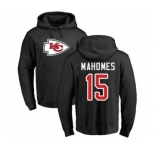 NFL Nike Kansas City Chiefs #15 Patrick Mahomes Black Name & Number Logo Pullover Hoodie
