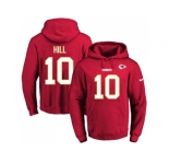 Nike Kansas City Chiefs #10 Tyreek Hill Red Name & Number Pullover NFL Hoodie