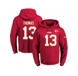 Nike Kansas City Chiefs #13 De'Anthony Thomas Red Name & Number Pullover NFL Hoodie