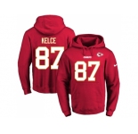 Nike Kansas City Chiefs #87 Travis Kelce Red Name & Number Pullover NFL Hoodie