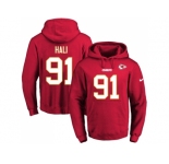 Nike Kansas City Chiefs #91 Tamba Hali Red Name & Number Pullover NFL Hoodie