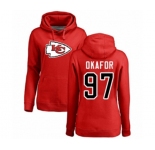 Football Women's Kansas City Chiefs #97 Alex Okafor Red Name & Number Logo Pullover Hoodie