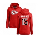NFL Women's Nike Kansas City Chiefs #15 Patrick Mahomes Red Name & Number Logo Pullover Hoodie