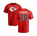 Football Kansas City Chiefs #20 Morris Claiborne Red Name & Number Logo T-Shirt