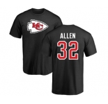 Football Kansas City Chiefs #32 Marcus Allen Black Name & Number Logo T-Shirt