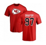 Football Kansas City Chiefs #97 Alex Okafor Red Name & Number Logo T-Shirt