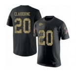 Football Men's Kansas City Chiefs #20 Morris Claiborne Black Camo Salute to Service T-Shirt