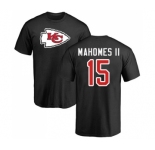 NFL Nike Kansas City Chiefs #15 Patrick Mahomes II Black Name & Number Logo T-Shirt