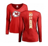 Football Women's Kansas City Chiefs #20 Morris Claiborne Red Backer Slim Fit Long Sleeve T-Shirt