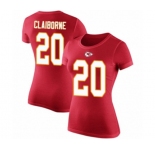 Football Women's Kansas City Chiefs #20 Morris Claiborne Red Rush Pride Name & Number T-Shirt
