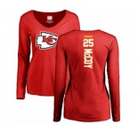 Football Women's Kansas City Chiefs #25 LeSean McCoy Red Backer Slim Fit Long Sleeve T-Shirt