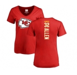 Football Women's Kansas City Chiefs #32 Marcus Allen Red Backer T-Shirt