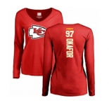 Football Women's Kansas City Chiefs #97 Alex Okafor Red Backer Slim Fit Long Sleeve T-Shirt