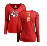 NFL Women's Nike Kansas City Chiefs #10 Tyreek Hill Red Backer Slim Fit Long Sleeve T-Shirt