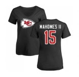 NFL Women's Nike Kansas City Chiefs #15 Patrick Mahomes II Black Name & Number Logo Slim Fit T-Shirt