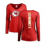 NFL Women's Nike Kansas City Chiefs #15 Patrick Mahomes II Red Backer Slim Fit Long Sleeve T-Shirt
