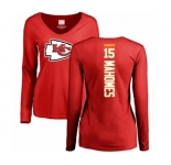 NFL Women's Nike Kansas City Chiefs #15 Patrick Mahomes Red Backer Slim Fit Long Sleeve T-Shirt