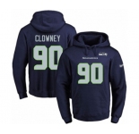 Football Men's Seattle Seahawks #90 Jadeveon Clowney Navy Blue Name & Number Pullover Hoodie