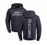 Football Seattle Seahawks #37 Shaun Alexander Navy Blue Backer Pullover Hoodie