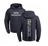 Football Seattle Seahawks #37 Tre Flowers Navy Blue Backer Pullover Hoodie