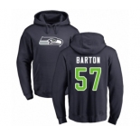Football Seattle Seahawks #57 Cody Barton Navy Blue Name & Number Logo Pullover Hoodie