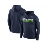Men's Seattle Seahawks Nike College Navy Sideline Circuit Pullover Performance Hoodie