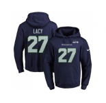 Nike Seattle Seahawks #27 Eddie Lacy Navy Blue Name & Number Pullover NFL Hoodie