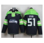 Nike Seattle Seahawks #51 Bruce Irvin Steel Blue Player Pullover Hoodie