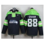 Nike Seattle Seahawks #88 Jimmy Graham Steel Blue Player Pullover Hoodie