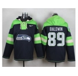 Nike Seattle Seahawks #89 Doug Baldwin Steel Blue Player Pullover Hoodie