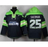 nike nfl jerseys seattle seahawks #25 sherman green-blue[pullover hooded sweatshirt]