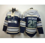 nike nfl jerseys seattle seahawks #25 sherman grey-blue[pullover hooded sweatshirt]