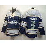 nike nfl jerseys seattle seahawks #3 wilson grey-blue[pullover hooded sweatshirt]