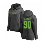 Football Women's Seattle Seahawks #90 Jadeveon Clowney Ash One Color Pullover Hoodie
