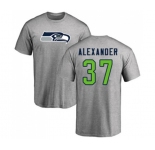Football Seattle Seahawks #37 Shaun Alexander Ash Name & Number Logo T-Shirt