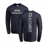 Football Seattle Seahawks #37 Shaun Alexander Navy Blue Backer Long Sleeve T-Shirt
