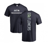 Football Seattle Seahawks #37 Tre Flowers Navy Blue Backer T-Shirt
