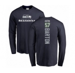 Football Seattle Seahawks #57 Cody Barton Navy Blue Backer Long Sleeve T-Shirt