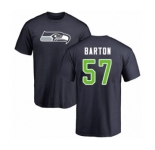 Football Seattle Seahawks #57 Cody Barton Navy Blue Name & Number Logo T-Shirt