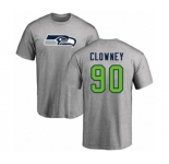 Football Seattle Seahawks #90 Jadeveon Clowney Ash Name & Number Logo T-Shirt