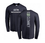 Football Seattle Seahawks #90 Jadeveon Clowney Navy Blue Backer Long Sleeve T-Shirt