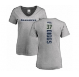 Football Women's Seattle Seahawks #37 Quandre Diggs Ash Backer T-Shirt
