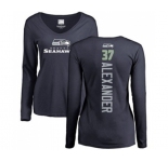 Football Women's Seattle Seahawks #37 Shaun Alexander Navy Blue Backer Long Sleeve T-Shirt