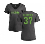 Football Women's Seattle Seahawks #37 Tre Flowers Ash One Color T-Shirt