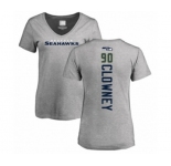 Football Women's Seattle Seahawks #90 Jadeveon Clowney Ash Backer T-Shirt