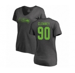 Football Women's Seattle Seahawks #90 Jadeveon Clowney Ash One Color T-Shirt