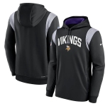 Men's Minnesota Vikings Black Sideline Stack Performance Pullover Hoodie