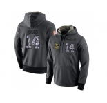 NFL Men's Nike Minnesota Vikings #14 Stefon Diggs Stitched Black Anthracite Salute to Service Player Performance Hoodie