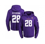 Nike Minnesota Vikings #28 Adrian Peterson Purple Name & Number Pullover NFL Hoodie