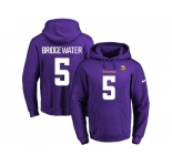 Nike Minnesota Vikings #5 Teddy Bridgewater Purple Name & Number Pullover NFL Hoodie